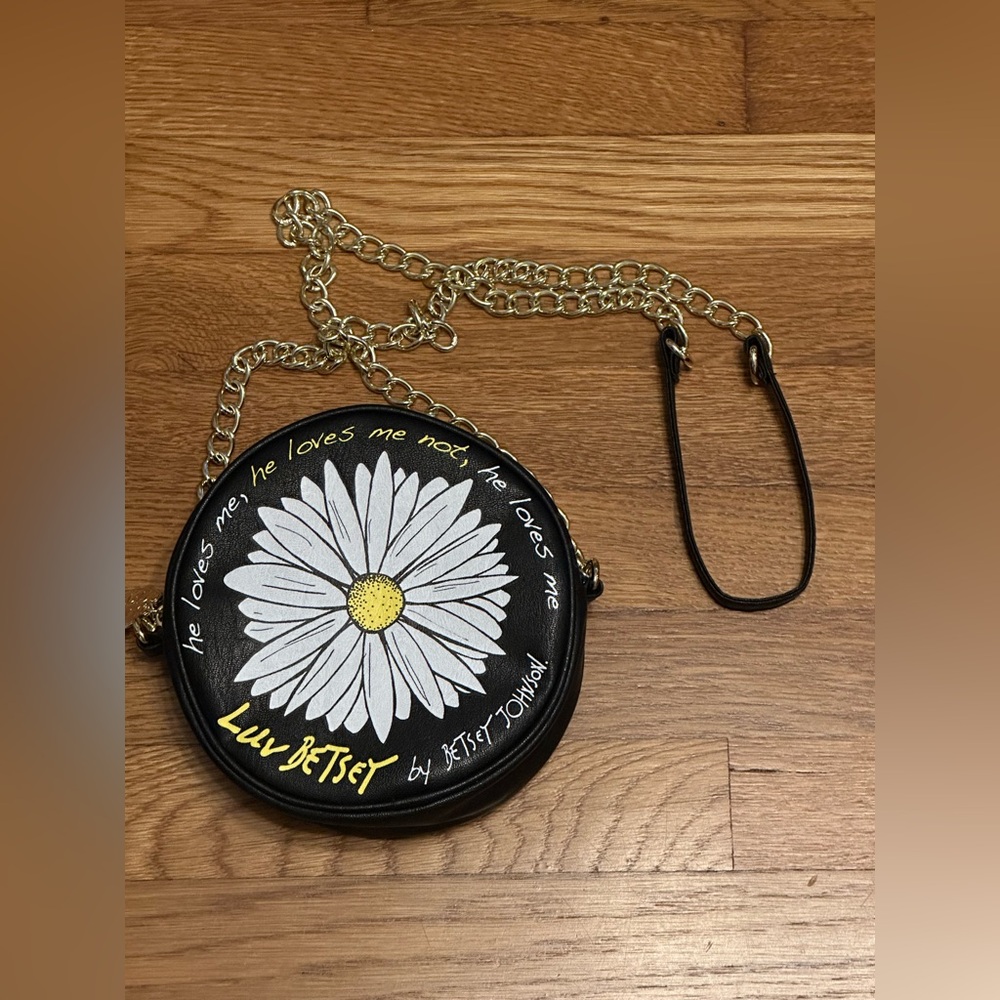 Betsey Johnson Black Luv Betsey Crossbody with Gold Toned Hardware